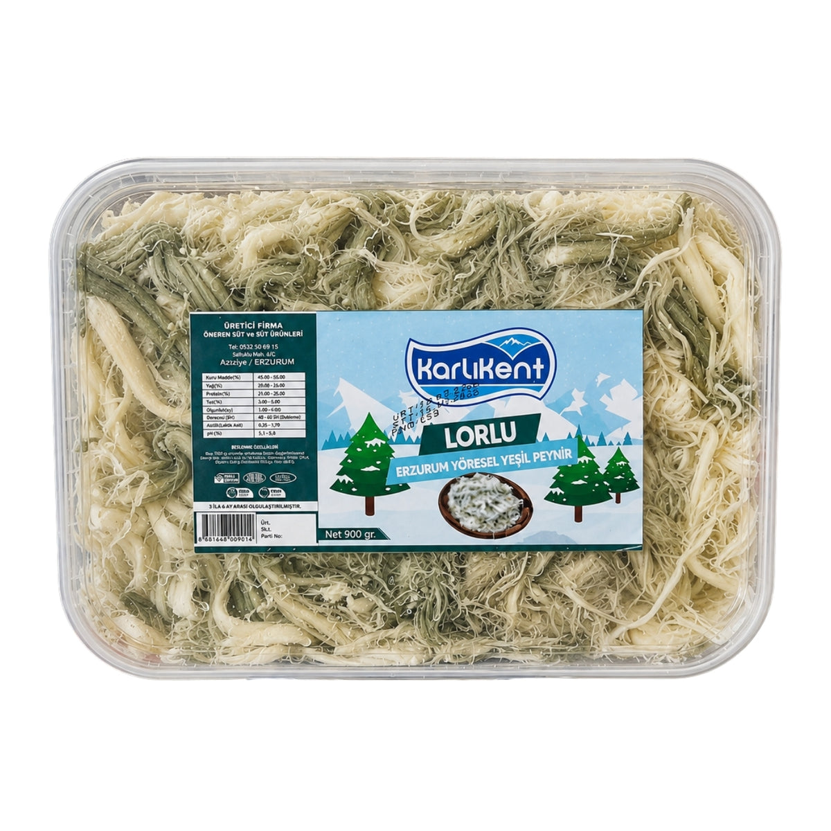 Karlıkent Lorlu Erzurum Yöresel Yeşil Peynir - 900 gr
