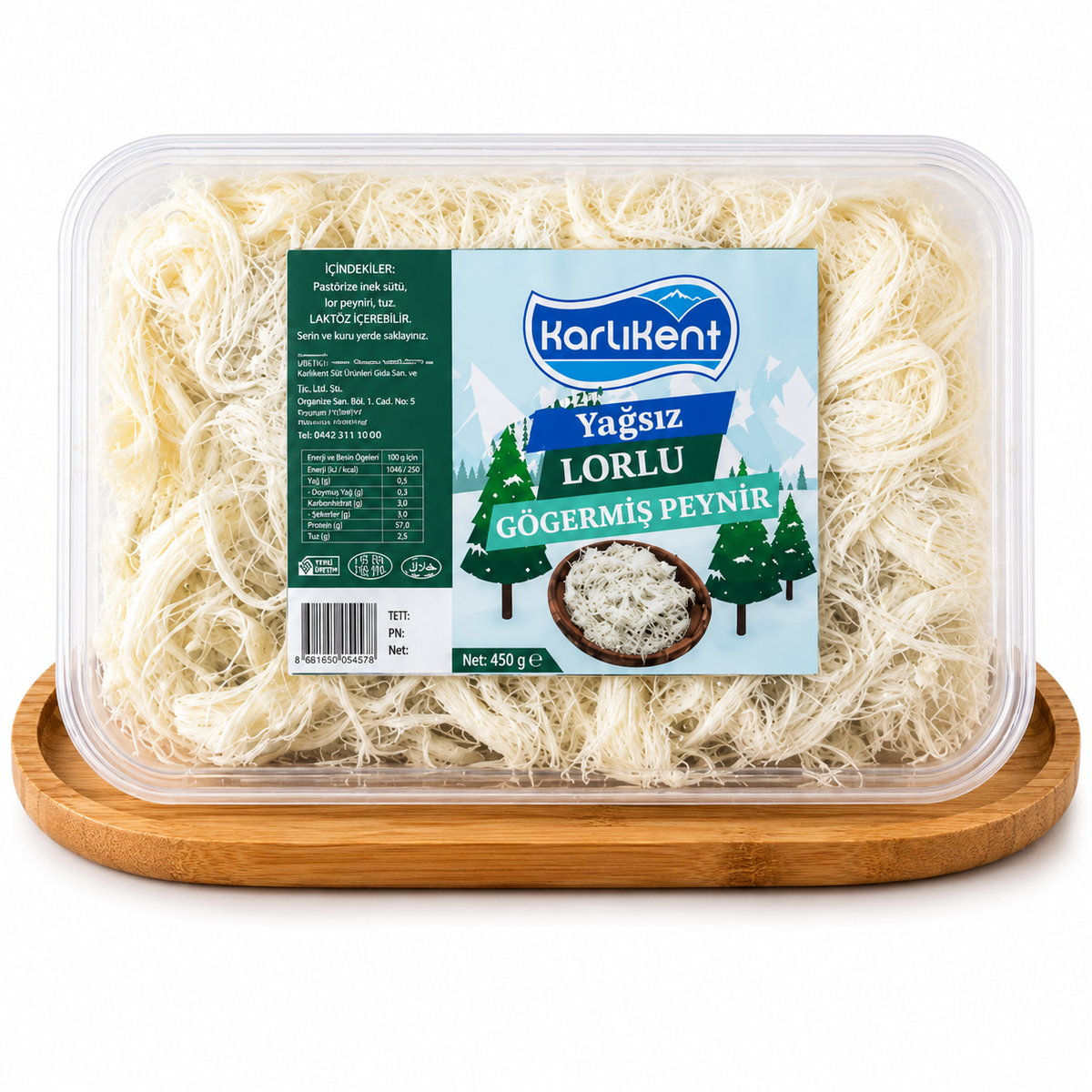 Karlıkent Yağsız Lorlu Göğermiş Peynir - 450 Gr
