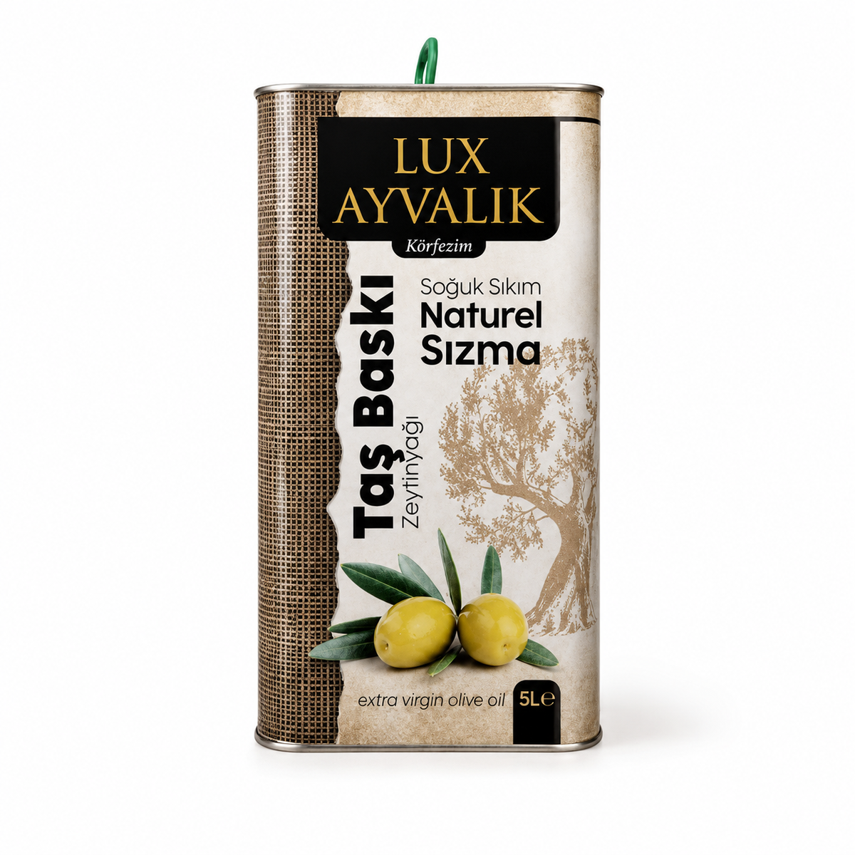 Lux Ayvalık Taş Baskı Soğuk Sıkım Naturel Zeytin Yağı