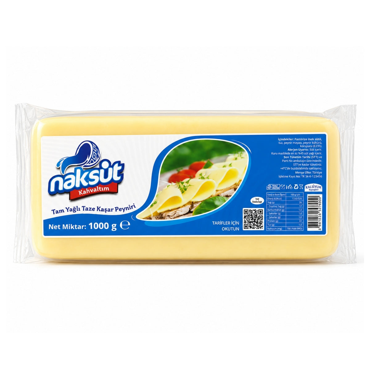 Naksüt Tam Yağlı Kaşar Peyniri - 1 Kg