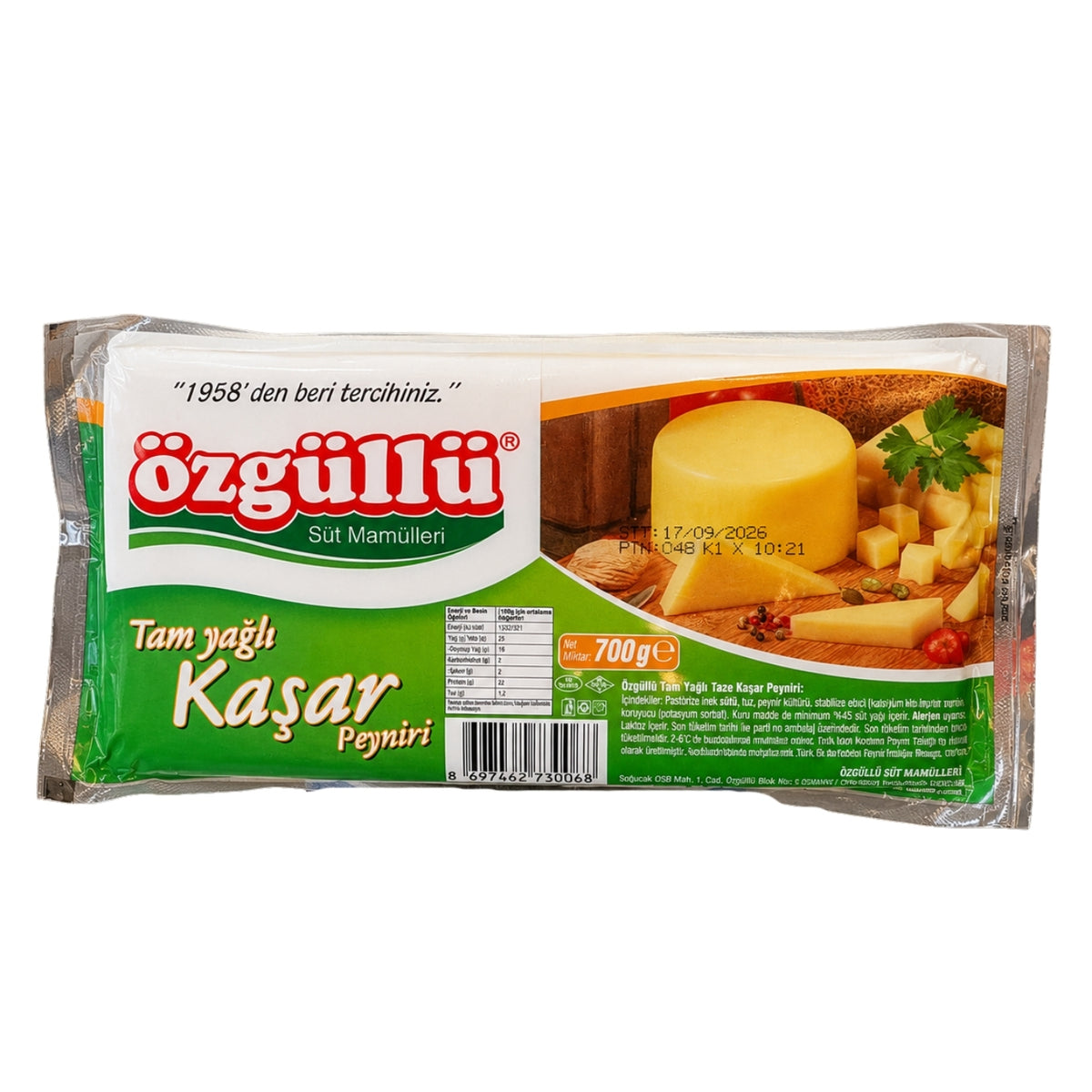 Özgüllü Tam Yağlı Kaşar Peyniri - 700 gr
